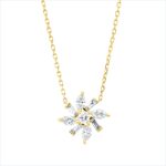 Collier Gelbgold 18kt 0,36 Diamantschmuck mit 9 Diamanten - 4P430