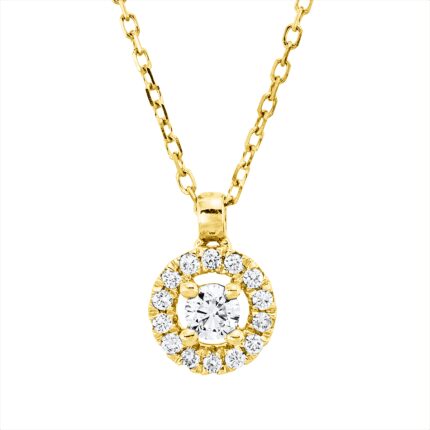 Collier Gelbgold 18kt 0,16 Diamantschmuck mit 15 Diamanten - 4P432
