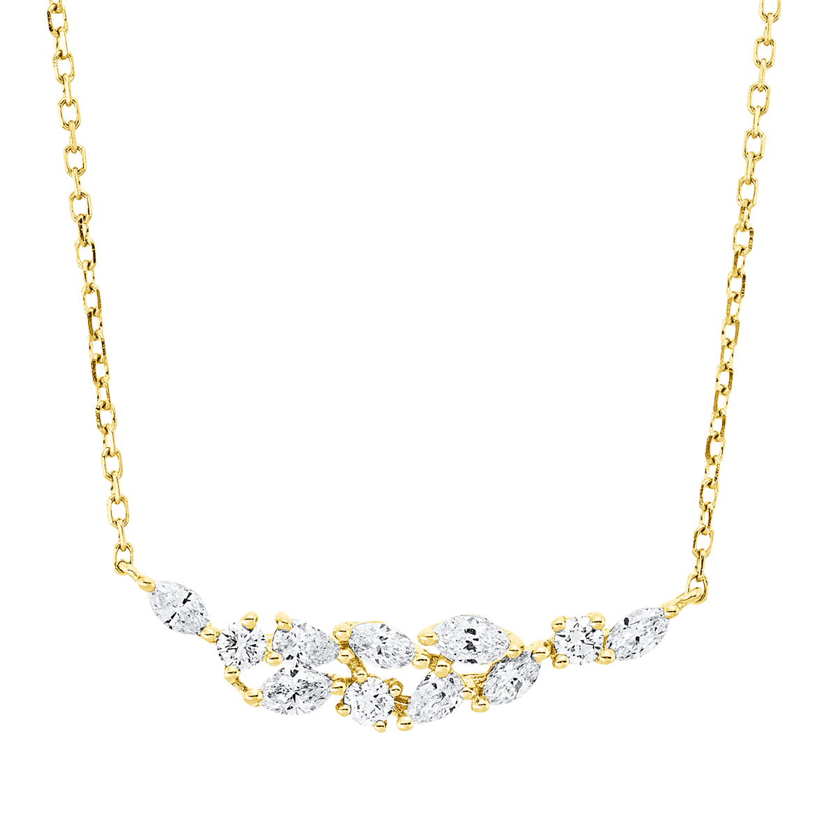 4P438G Collier Gelbgold 18kt 0,40 Diamantschmuck mit 11 Diamanten - 4P438 – Bild 1