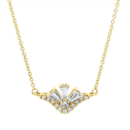 Collier Gelbgold 18kt 0,24 Diamantschmuck mit 15 Diamanten - 4P439
