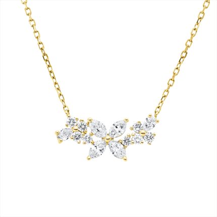 Collier Gelbgold 18kt 0,45 Diamantschmuck mit 14 Diamanten - 4P442
