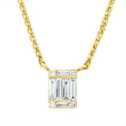Collier Gelbgold 18kt 0,26 Diamantschmuck mit 10 Diamanten - 4P448