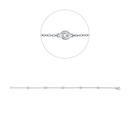 Armband Weißgold 18kt 0,35 Diamantschmuck mit 5 Diamanten - 5A969