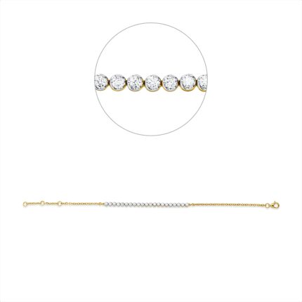 Armband Gelbgold / Weißgold 18kt 2,21 Diamantschmuck mit 21 Diamanten - 5G117
