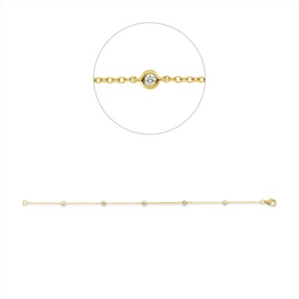 Armband Gelbgold 18kt 0,13 Diamantschmuck mit 5 Diamanten - 5G132
