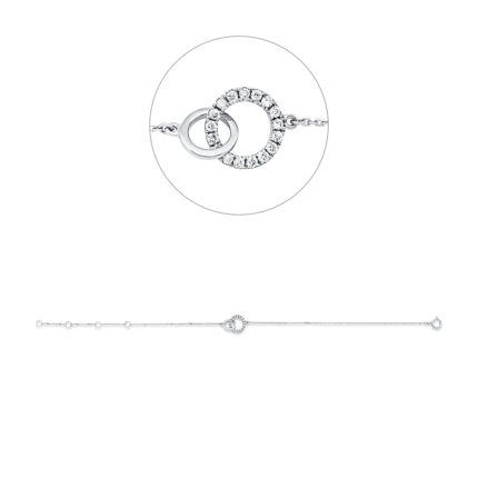 Armband Weißgold 18kt 0,09 Diamantschmuck mit 17 Diamanten - 5G136