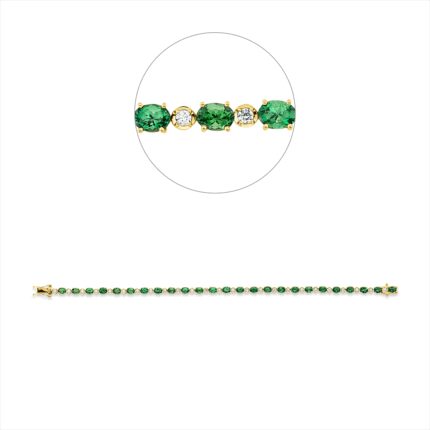 Armband Gelbgold 18kt 0,51 Diamantschmuck Farbstein 5,7 ct - 5G143