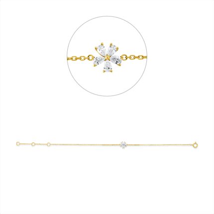 Armband Gelbgold 18kt 0,18 Diamantschmuck mit 5 Diamanten - 5G196