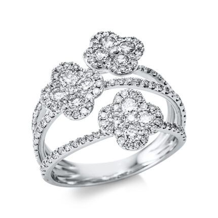 Mehrfachsteinbesatz Weißgold 18kt 1,36 Diamantringe mit 141 Diamanten - 1BF68