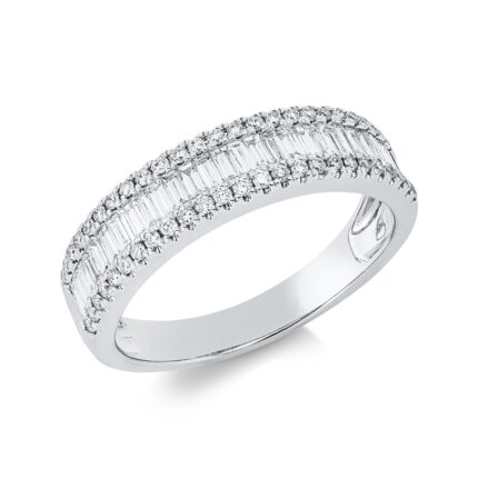 Baguette Weißgold 18kt 0,74 Diamantringe mit 77 Diamanten - 1GU41