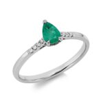 Farbstein 3er-Krappe Weißgold 18kt 0,04 Diamantringe Farbstein 0,36 ct - 1HM01