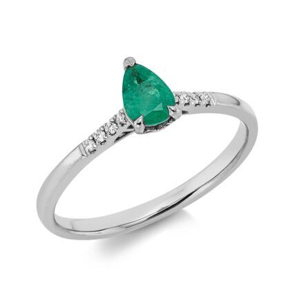 Farbstein 3er-Krappe Weißgold 18kt 0,04 Diamantringe Farbstein 0,36 ct - 1HM01