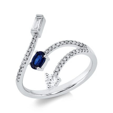 Farbstein Weißgold 18kt 0,35 Diamantringe Farbstein 0,26 ct - 1IL46