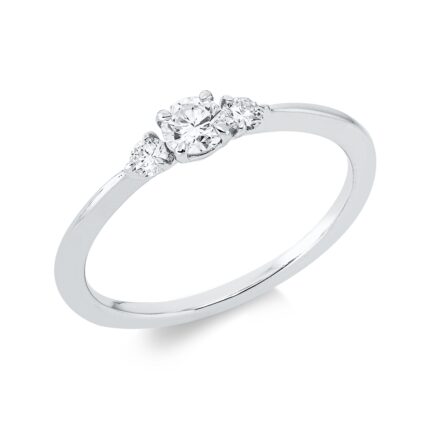 Solitaeire Weißgold 18kt 0,30 Diamantringe mit 3 Diamanten - 1IT02