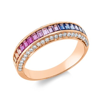 Farbstein Rosegold 18kt 0,30 Diamantringe Farbstein 0,85 ct - 1IT11