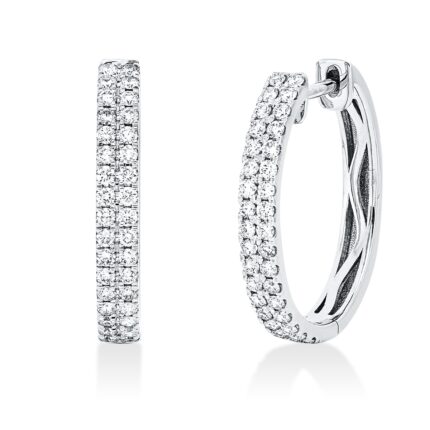 Creolen Weißgold 18kt 0,61 Diamantschmuck mit 68 Diamanten - 2D698