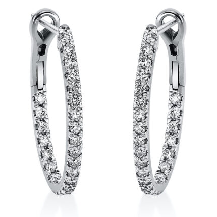 Creolen Weißgold 18kt 0,75 Diamantschmuck mit 46 Diamanten - 2M342