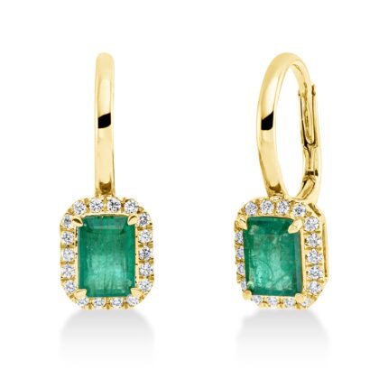 Ohrschmuck Gelbgold 18kt 0,25 Diamantschmuck Farbstein 1,8 ct - 2Q819