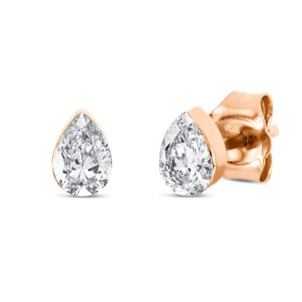 Ohrstecker Zarge Rosegold 18kt 0,50 Diamantschmuck mit 2 Diamanten - 2U274