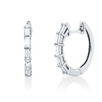 Creolen Weißgold 18kt 0,37 Diamantschmuck mit 10 Diamanten - 2V923