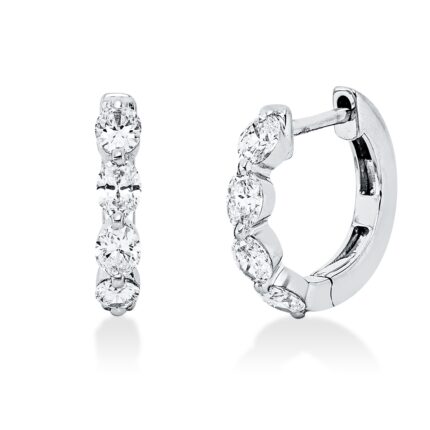 Creolen Weißgold 18kt 0,53 Diamantschmuck mit 8 Diamanten - 2W038