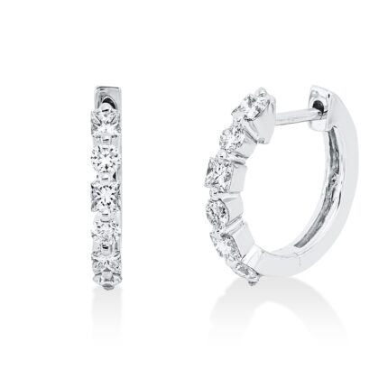 Creolen Weißgold 18kt 0,45 Diamantschmuck mit 12 Diamanten - 2W040