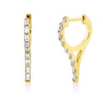 Creolen Gelbgold 18kt 0,61 Diamantschmuck mit 18 Diamanten - 2W078