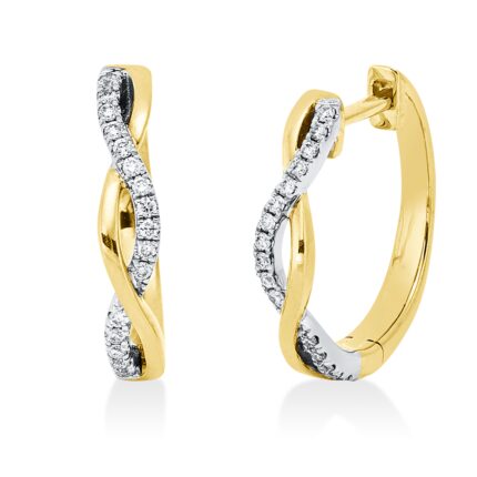 Creolen Gelbgold / Weißgold 18kt 0,10 Diamantschmuck mit 32 Diamanten - 2W165