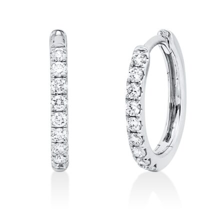 Creolen Weißgold 18kt 0,24 Diamantschmuck mit 18 Diamanten - 2W174