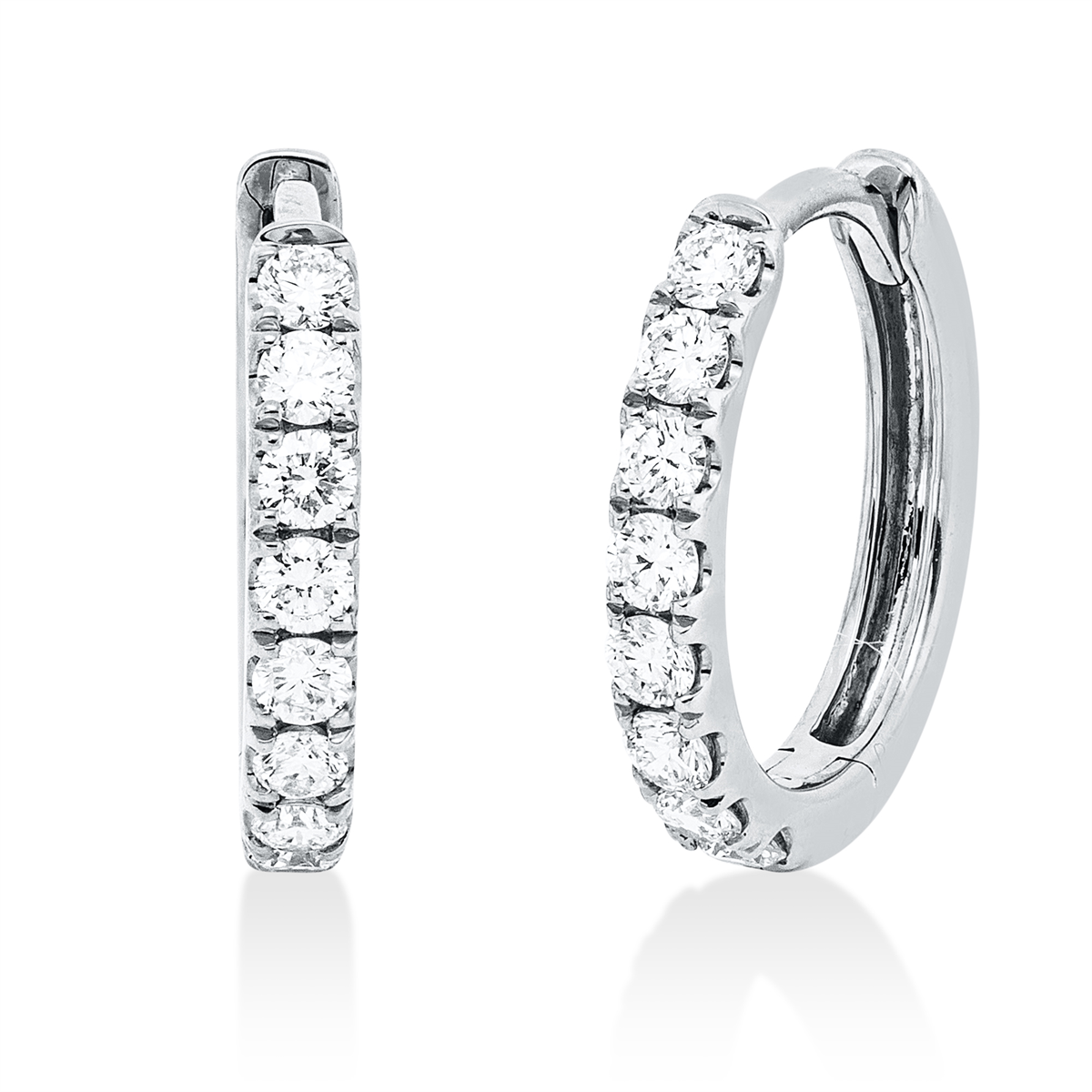 2W176W Creolen Weißgold 18kt 0,36 Diamantschmuck mit 16 Diamanten - 2W176 – Bild 1