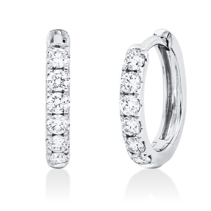 Creolen Weißgold 18kt 0,42 Diamantschmuck mit 12 Diamanten - 2W177