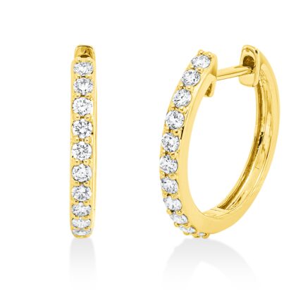 Creolen Gelbgold 18kt 0,28 Diamantschmuck mit 22 Diamanten - 2W182