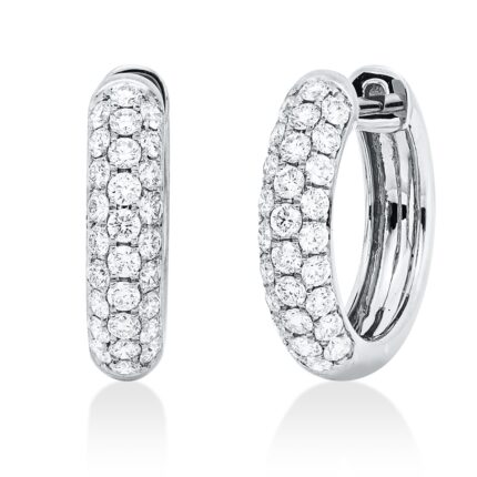 Creolen Weißgold 18kt 0,61 Diamantschmuck mit 56 Diamanten - 2W197