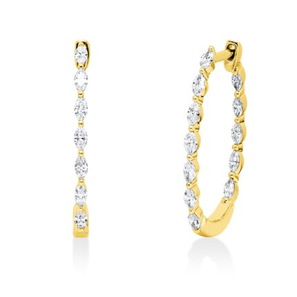 Creolen Gelbgold 18kt 0,60 Diamantschmuck mit 24 Diamanten - 2W222