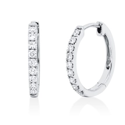 Creolen Weißgold 18kt 0,34 Diamantschmuck mit 18 Diamanten - 2W249