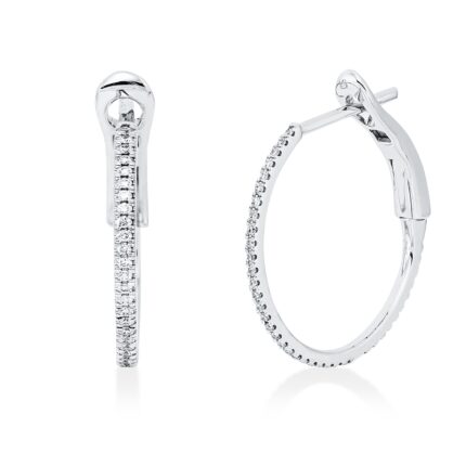 Creolen Weißgold 18kt 0,18 Diamantschmuck mit 80 Diamanten - 2W251