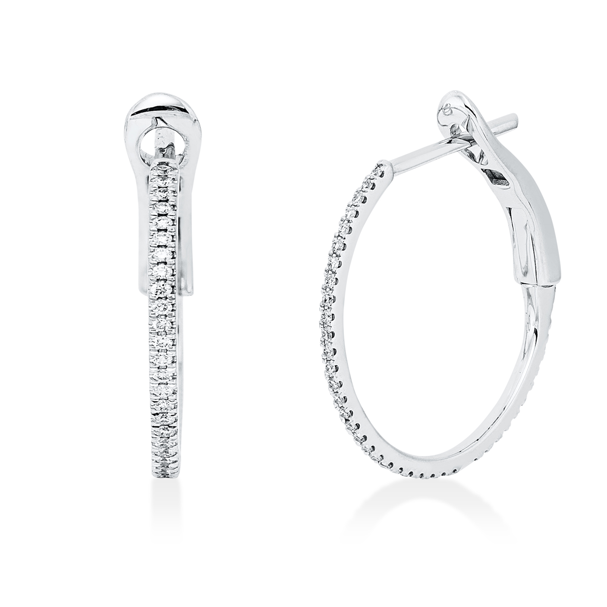 2W251W Creolen Weißgold 18kt 0,18 Diamantschmuck mit 80 Diamanten - 2W251 – Bild 1