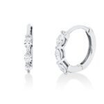 Creolen Weißgold 18kt 0,22 Diamantschmuck mit 6 Diamanten - 2W264