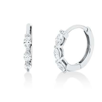 Creolen Weißgold 18kt 0,22 Diamantschmuck mit 6 Diamanten - 2W264