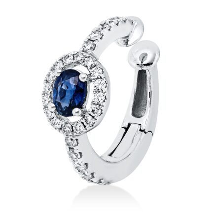 Creolen Weißgold 18kt 0,16 Diamantschmuck Farbstein 0,2 ct - 2W312