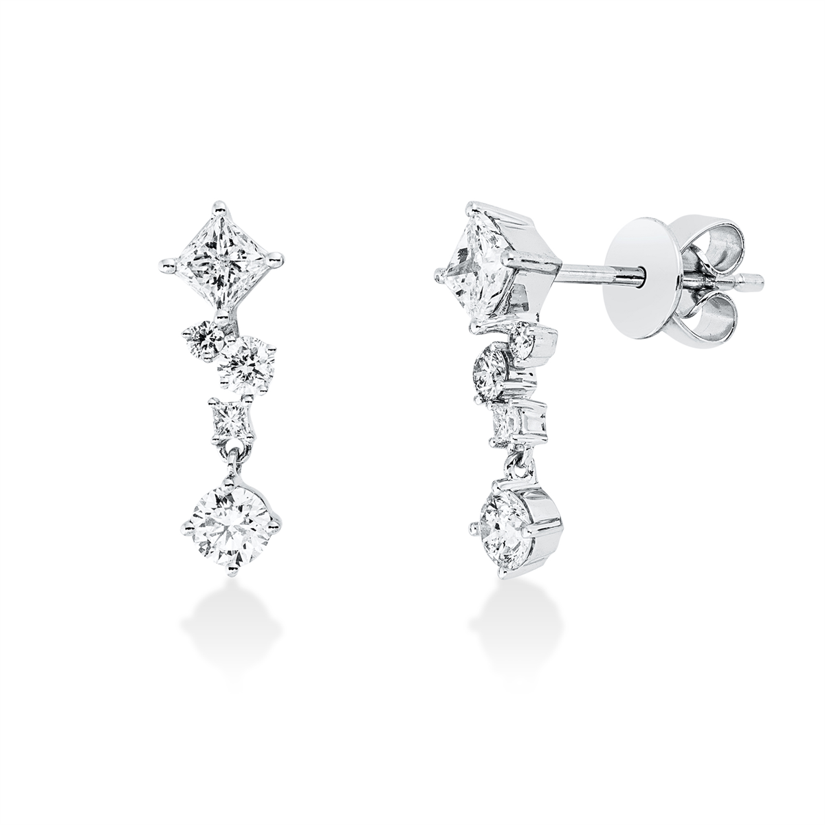 2W323W Ohrstecker Weißgold 18kt 0,85 Diamantschmuck mit 10 Diamanten - 2W323 – Bild 1