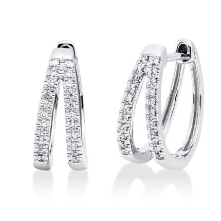 Creolen Weißgold 18kt 0,12 Diamantschmuck mit 44 Diamanten - 2W330