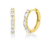 Creolen Gelbgold 18kt 0,68 Diamantschmuck mit 14 Diamanten - 2W352