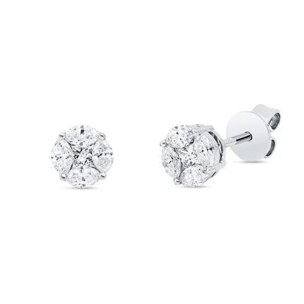 Ohrstecker Weißgold 18kt 0,43 Diamantschmuck mit 10 Diamanten - 2W442