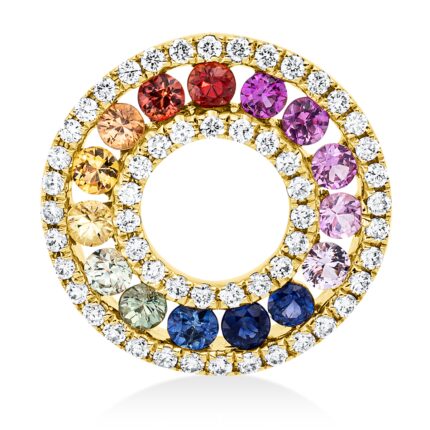 Anhänger Gelbgold 18kt 0,20 Diamantschmuck Farbstein 0,52 ct - 3G409