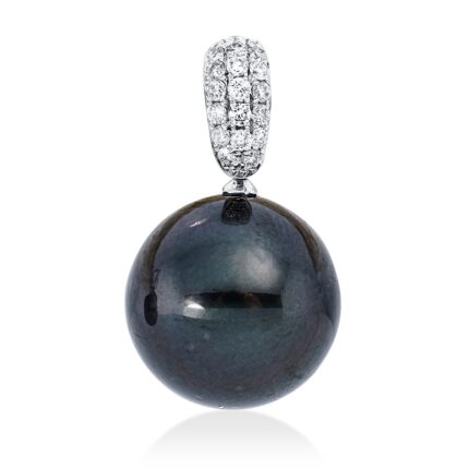 Anhänger Weißgold 18kt 0,13 Diamantschmuck mit 21 Diamanten Tahiti 11 mm - 3G551