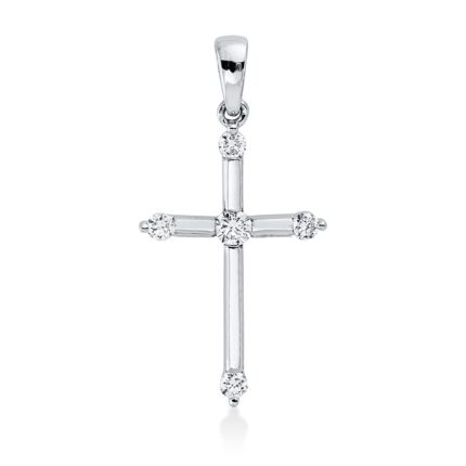 Anhänger Weißgold 18kt 0,17 Diamantschmuck mit 5 Diamanten - 3I238