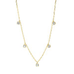 Collier Gelbgold 18kt 0,37 Diamantschmuck mit 5 Diamanten - 4J207