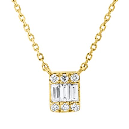 Collier Gelbgold 18kt 0,11 Diamantschmuck mit 9 Diamanten - 4P306