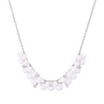 Collier Weißgold 18kt 0,06 Diamantschmuck mit 7 Diamanten - 4P317